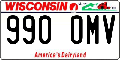 WI license plate 990OMV