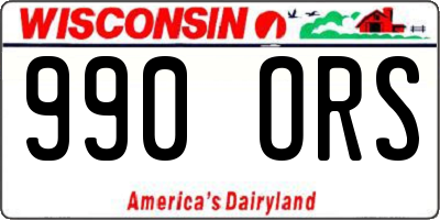 WI license plate 990ORS