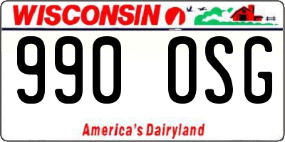 WI license plate 990OSG