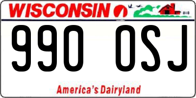 WI license plate 990OSJ