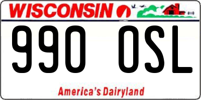 WI license plate 990OSL