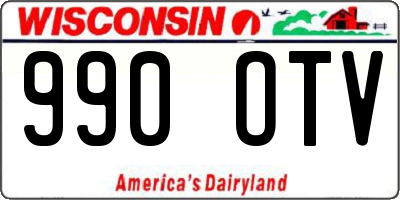 WI license plate 990OTV