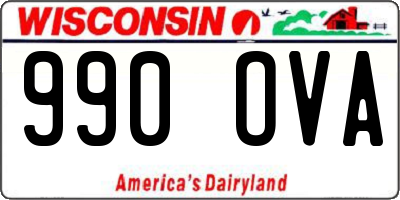 WI license plate 990OVA