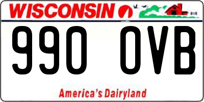 WI license plate 990OVB