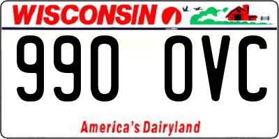 WI license plate 990OVC