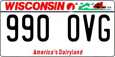WI license plate 990OVG