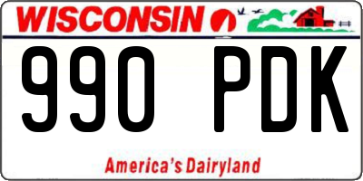 WI license plate 990PDK