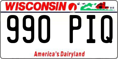 WI license plate 990PIQ