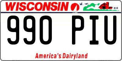 WI license plate 990PIU