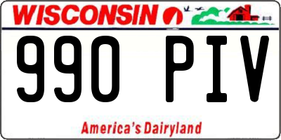 WI license plate 990PIV