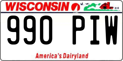WI license plate 990PIW