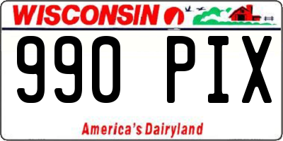 WI license plate 990PIX