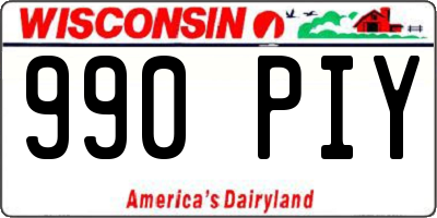 WI license plate 990PIY