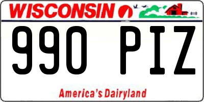 WI license plate 990PIZ