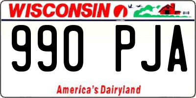 WI license plate 990PJA