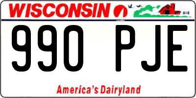 WI license plate 990PJE