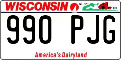 WI license plate 990PJG