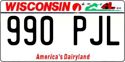WI license plate 990PJL