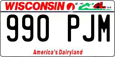 WI license plate 990PJM