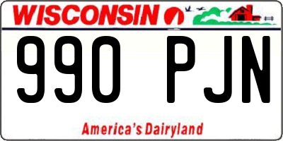 WI license plate 990PJN