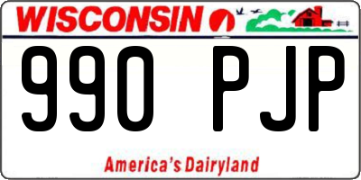 WI license plate 990PJP