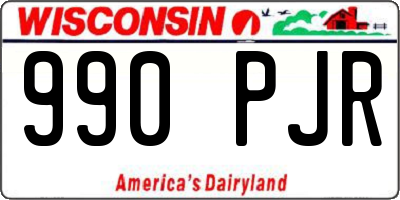 WI license plate 990PJR