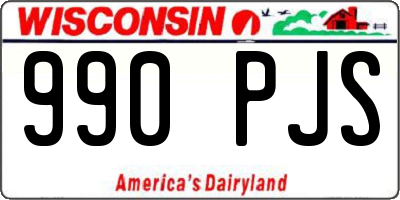 WI license plate 990PJS