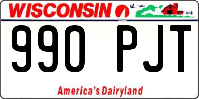 WI license plate 990PJT