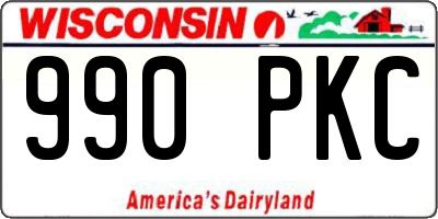 WI license plate 990PKC