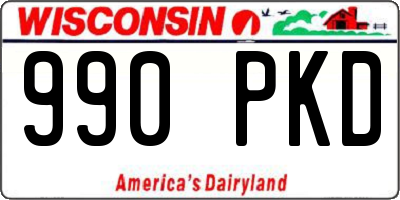WI license plate 990PKD