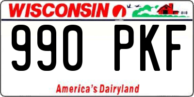 WI license plate 990PKF