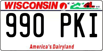 WI license plate 990PKI