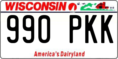 WI license plate 990PKK