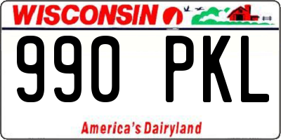 WI license plate 990PKL