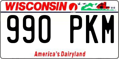 WI license plate 990PKM