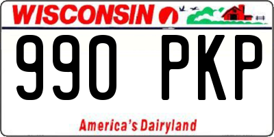 WI license plate 990PKP