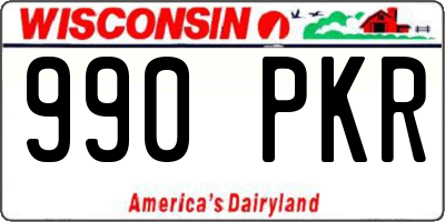 WI license plate 990PKR