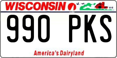 WI license plate 990PKS