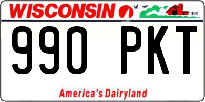 WI license plate 990PKT
