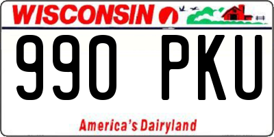 WI license plate 990PKU