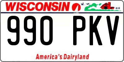 WI license plate 990PKV