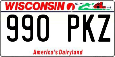 WI license plate 990PKZ