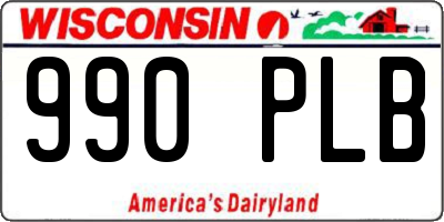 WI license plate 990PLB