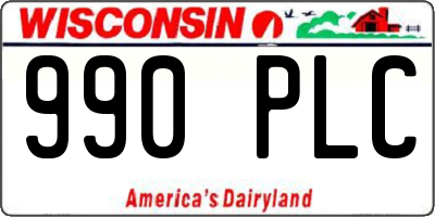 WI license plate 990PLC