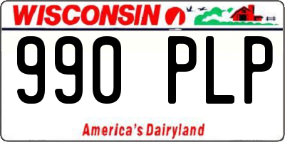 WI license plate 990PLP