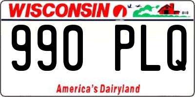 WI license plate 990PLQ