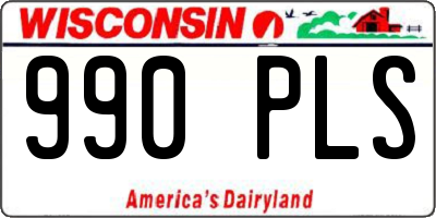 WI license plate 990PLS