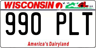 WI license plate 990PLT