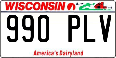 WI license plate 990PLV