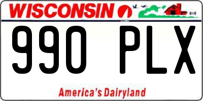 WI license plate 990PLX